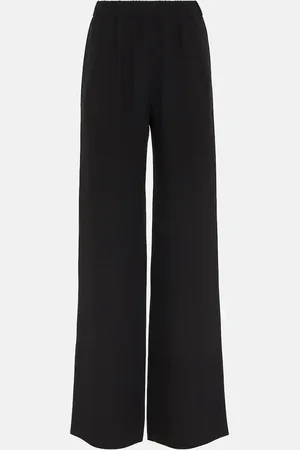 VALENTINO Mid-rise silk wide-leg pants