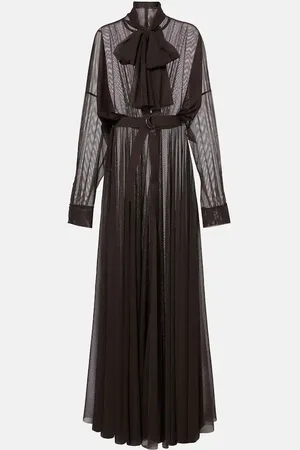 Norma Kamali Balloon-sleeve mesh shirt dress