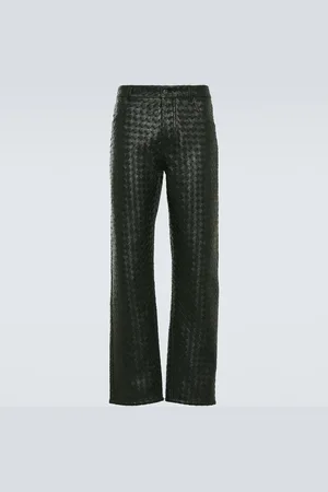 Bottega Veneta Intrecciato leather straight pants