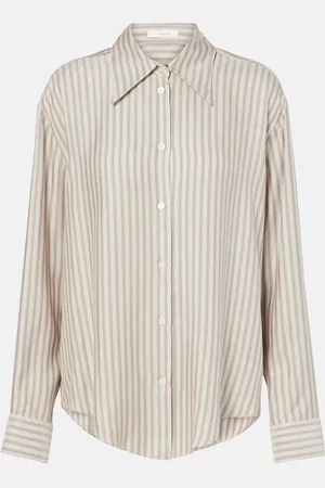 The Row Parave striped silk shirt
