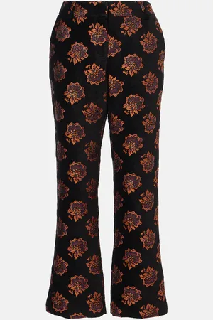 La DoubleJ Floral jacquard straight pants