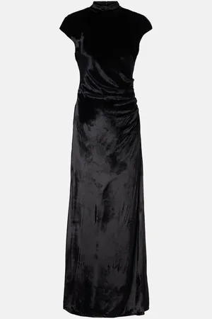 Staud Tina ruched velvet gown