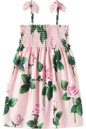 Dolce & Gabbana Floral shirred cotton poplin dress