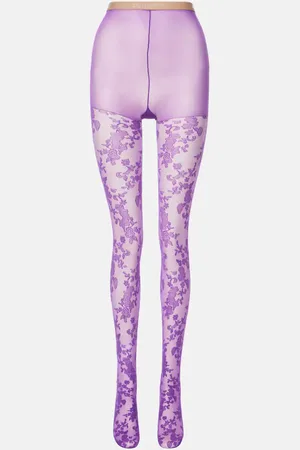 VALENTINO Floral lace tights