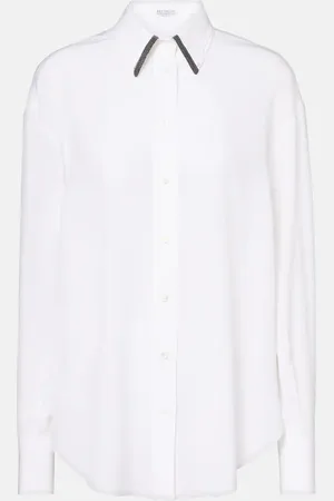Brunello Cucinelli Monili silk satin shirt