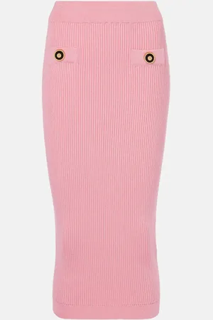 Balmain Ribbed-knit midi skirt