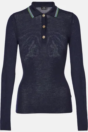 Etro Printed wool and cotton polo sweater