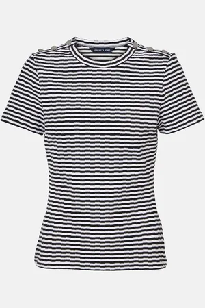 VERONICA BEARD Draya striped cotton-blend T-shirt