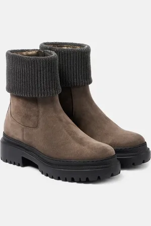 Brunello Cucinelli Monili suede Chelsea boots