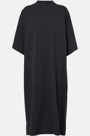 Balenciaga Logo cotton jersey midi dress