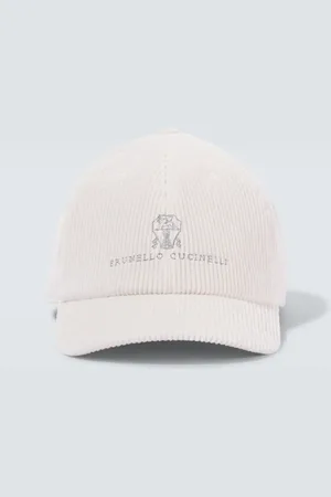 Brunello Cucinelli Logo corduroy baseball cap