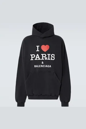 Balenciaga I Love Paris faded cotton hoodie