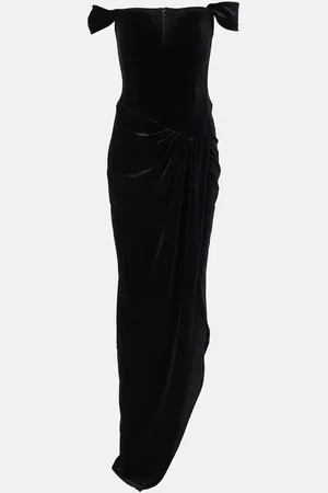 ALEX PERRY Asymmetric velvet bustier gown