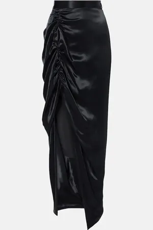 Vivienne Westwood Gathered satin midi skirt