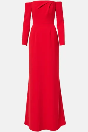 Carolina Herrera Draped off-shoulder crÃªpe gown