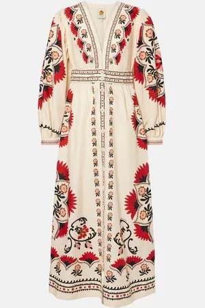 Farm Rio Cashew Mandala Cream printed maxi dress