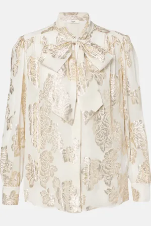 Chloé ChloÃ© Floral fil coupÃ© silk-blend lamÃ© blouse