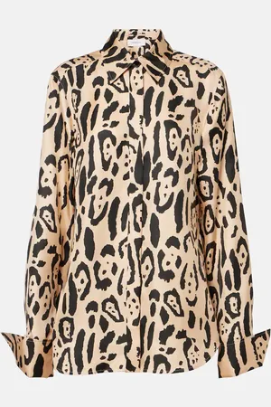 Sportmax Armony leopard-print silk top