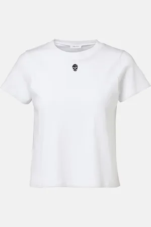 Alexander McQueen Skull cropped cotton T-shirt