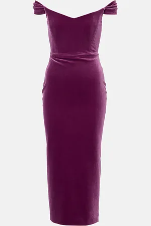 ALEX PERRY Off-shoulder velvet corset dress