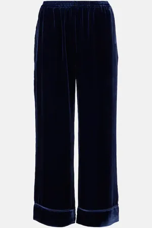 ASCENO Brescia mid-rise velvet wide-leg pants