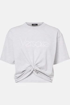 VERSACE 1978 Re-Edition logo cotton crop top