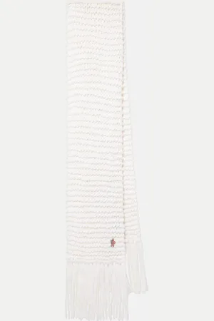 Moncler Fringed wool-blend scarf