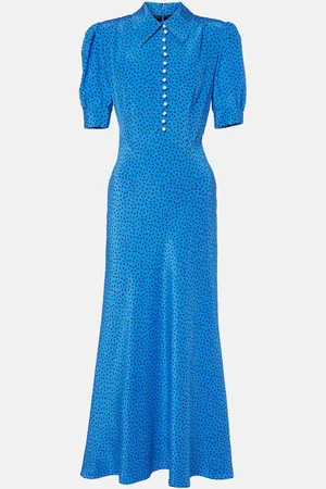 Alessandra Rich Polka-dot silk maxi dress