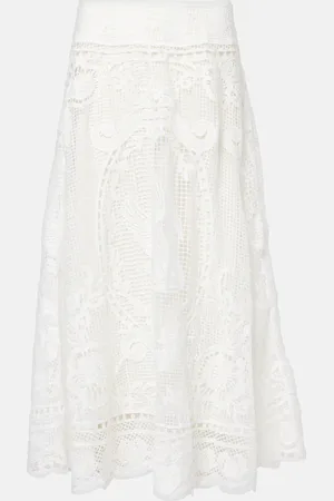 Farm Rio Swan Lake guipure maxi skirt