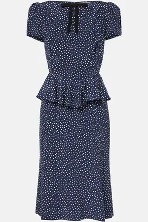 Alessandra Rich Polka-dot silk midi dress