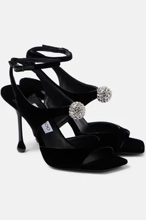 Jimmy Choo Orb 95 embellished velvet sandals