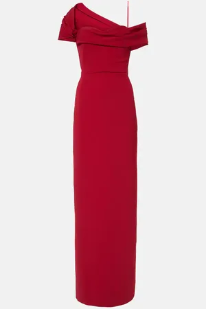 Carolina Herrera Draped off-shoulder crÃªpe gown