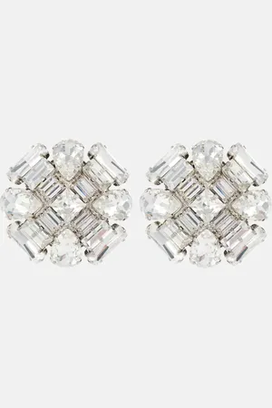 Alessandra Rich Flower crystal-embellished earrings