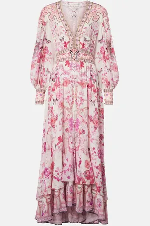 Camilla Embellished floral silk maxi dress