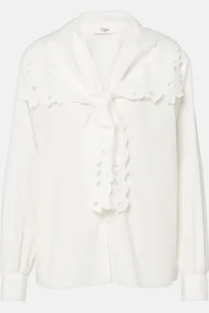 Chloé ChloÃ© Broderie anglaise cotton poplin blouse