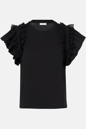 ULLA JOHNSON Leia ruffled cotton top