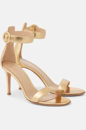 Gianvito Rossi Portofino 85 metallic leather sandals