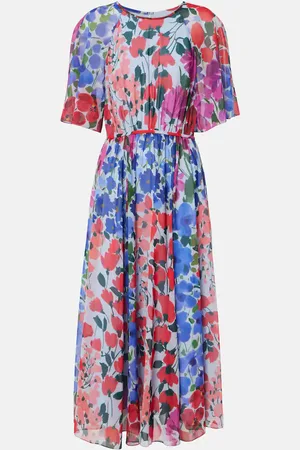 Carolina Herrera Floral gathered midi dress