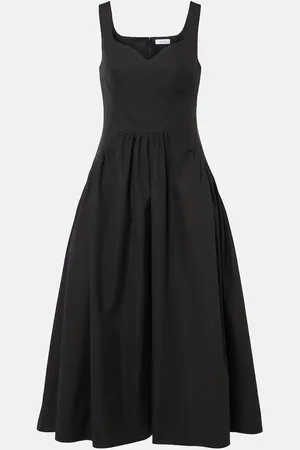 Alexander McQueen Gathered cotton midi dress