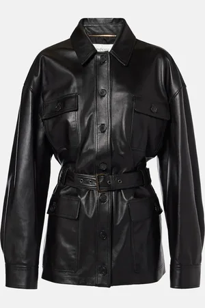 Saint Laurent Saharienne belted leather jacket
