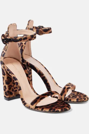Gianvito Rossi Gaeta 95 leopard-print velvet sandals