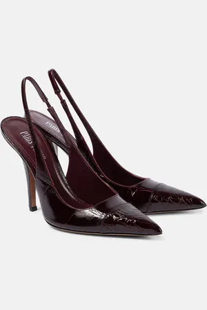 PARIS TEXAS Miranda 105 croc-effect leather slingback pumps