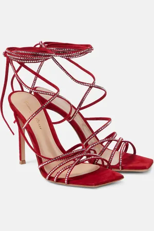 Gianvito Rossi 105 crystal-embellished suede sandals