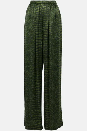 Balenciaga Printed silk satin wide-leg pants