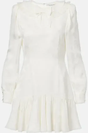 Alessandra Rich Bow-detail floral jacquard minidress