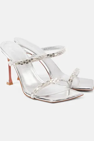 Amina Muaddi Diana 95 embellished leather sandals