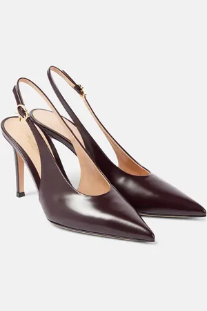Gianvito Rossi Robbie 85 patent leather slingback pumps