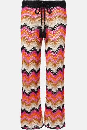 ANNA KOSTUROVA Cotton crochet wide-leg pants