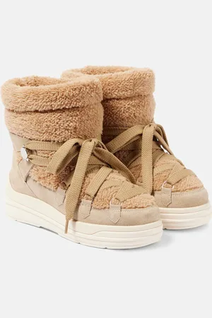 Moncler Insolux suede and faux fur snow boots