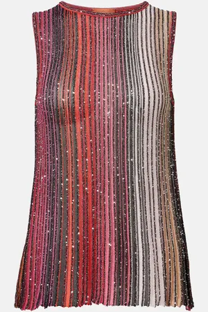 Missoni Striped sequined lamÃ© top